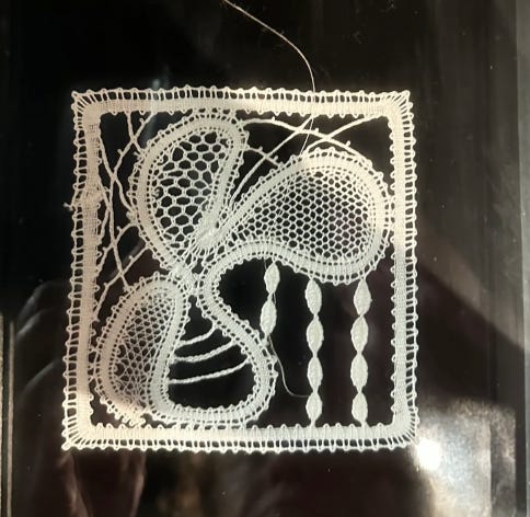 French lace making Calais, French lace making Calais,