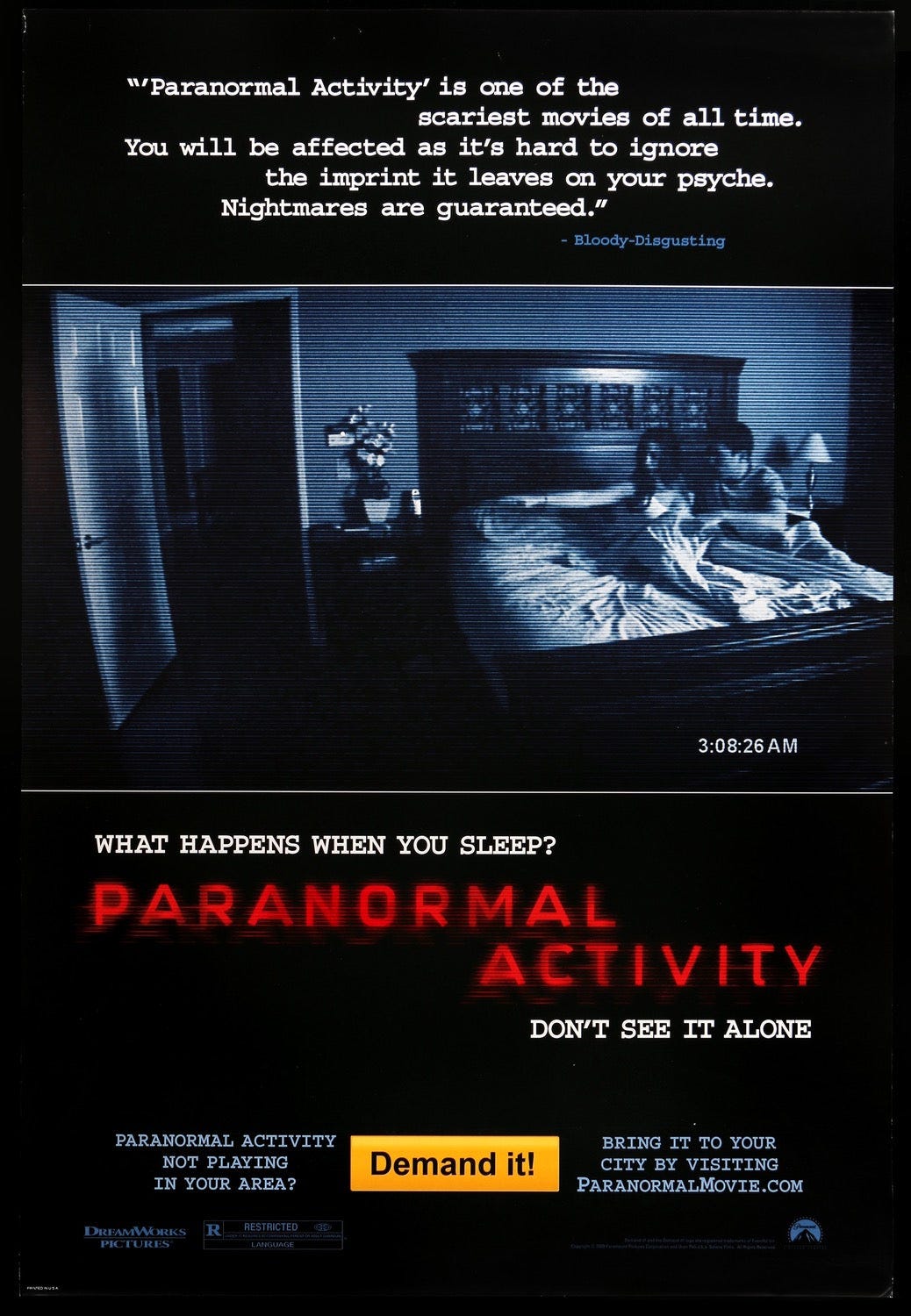 Actividad paranormal (2007) Póster original de la película de una hoja -  Original Film Art - Vintage Movie Posters