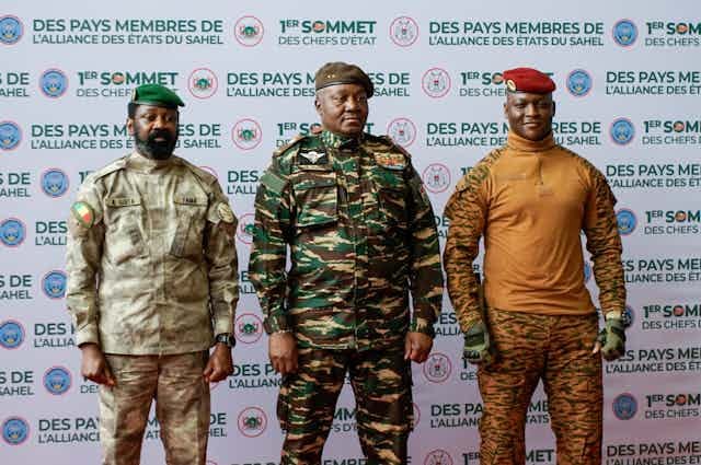 The junta leaders in Mali, Burkina Faso and Niger pose for photos. The junta leaders in Mali, Burkina Faso and Niger pose for photos.
