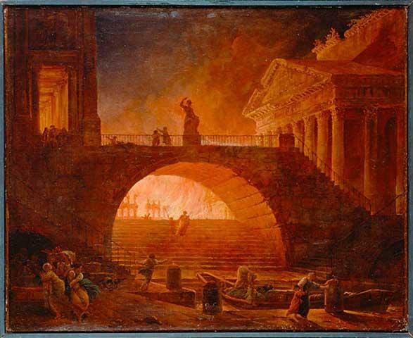 The Fire of Rome, 18 July 64 AD, 1785 - Hubert Robert