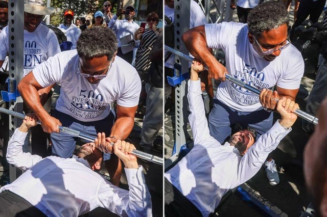 Zohran Mamdani fails at bench press while trying to show-off at Men's Day  in Brooklyn : r/nyc