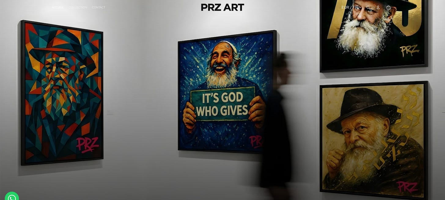 Œuvres d'art judaïque générées par IA de PRZ Art — toiles encadrées bois premium Œuvres d'art judaïque générées par IA de PRZ Art — toiles encadrées bois premium
