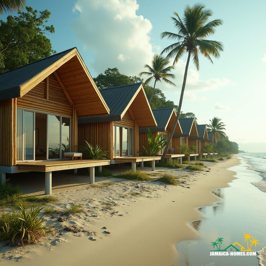 Bamboo home on beech in Jamaica