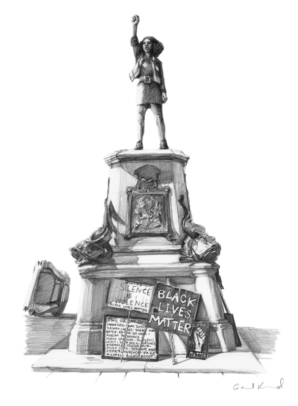 Jen Reid on the plinth