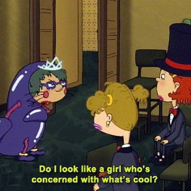 This may contain: cartoon characters talking to each other in a room
