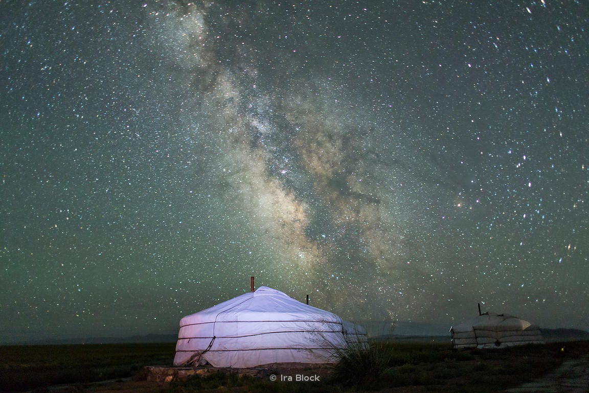Ira Block Photography | The Milky Way rises over a Mongolian Ger in South  Gobi Desert, Mongolia.