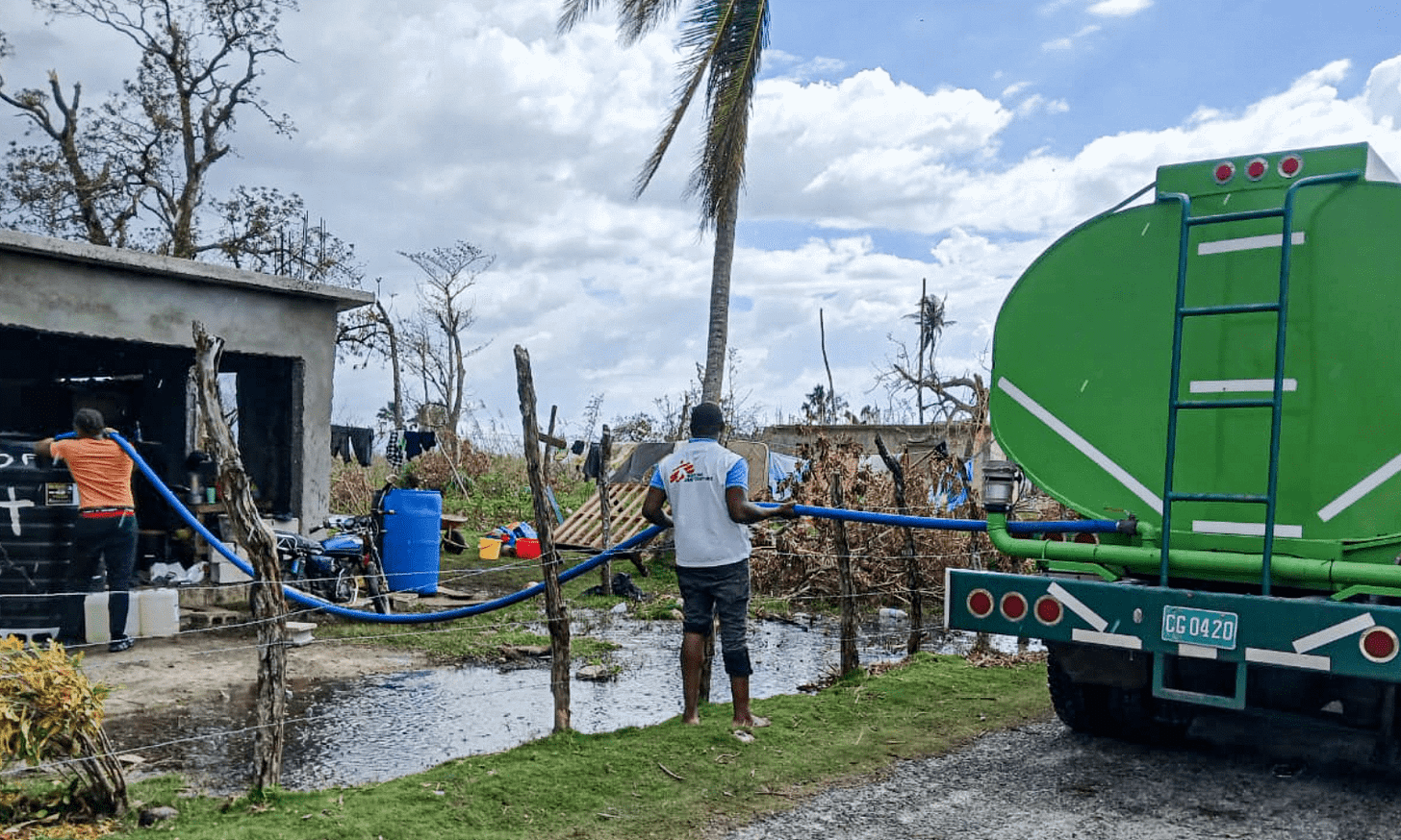 MSF staff truck water to areas affected by Hurricane Melissa in Jamaica 