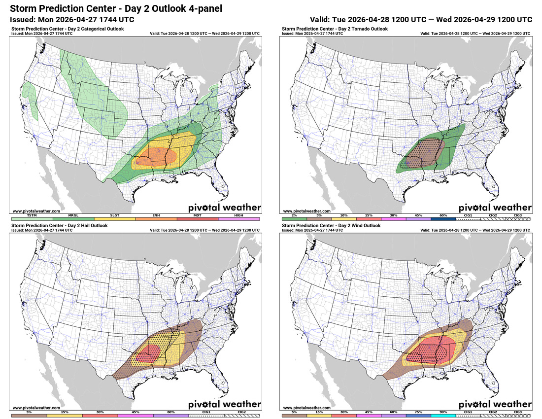 Outbreak of severe storms expected to continue overnight across the Mid ...