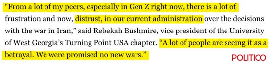  A screenshot of a portion of a Politico article that says, 