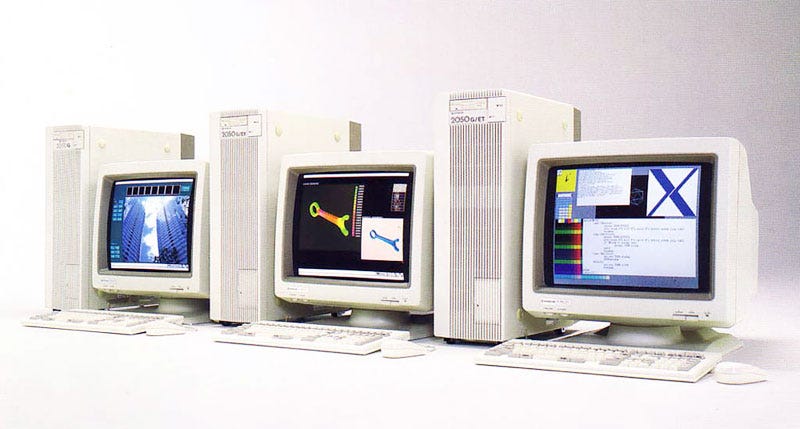 Hitachi Engineering Workstation 2050G<small> (From left: 2050G, 2050G/EX, 2050G/ET)</small>