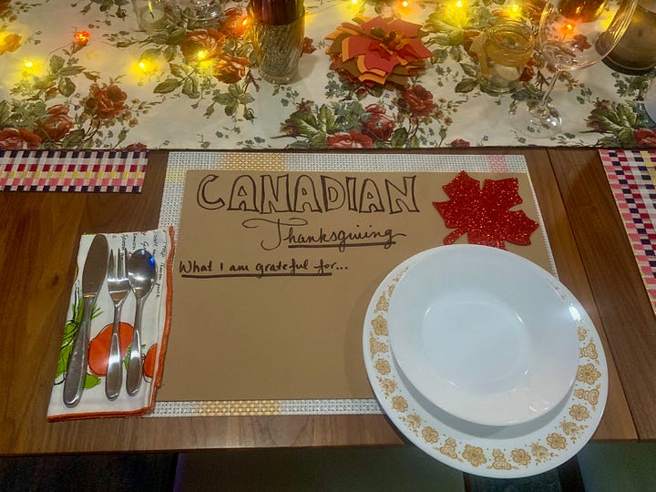 Table decoration for Canadian Thanksgiving
