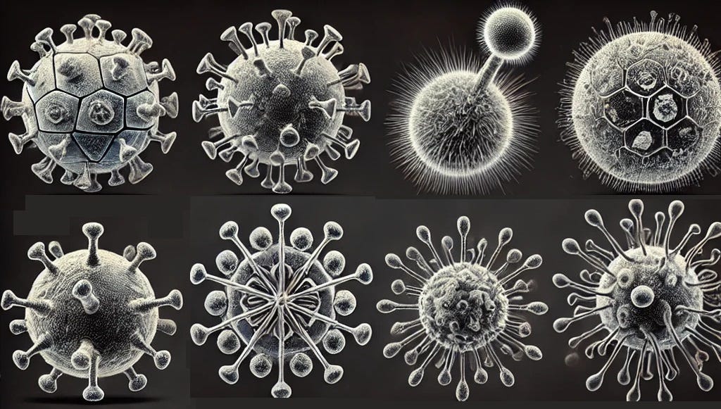 A group of virus cells

AI-generated content may be incorrect.