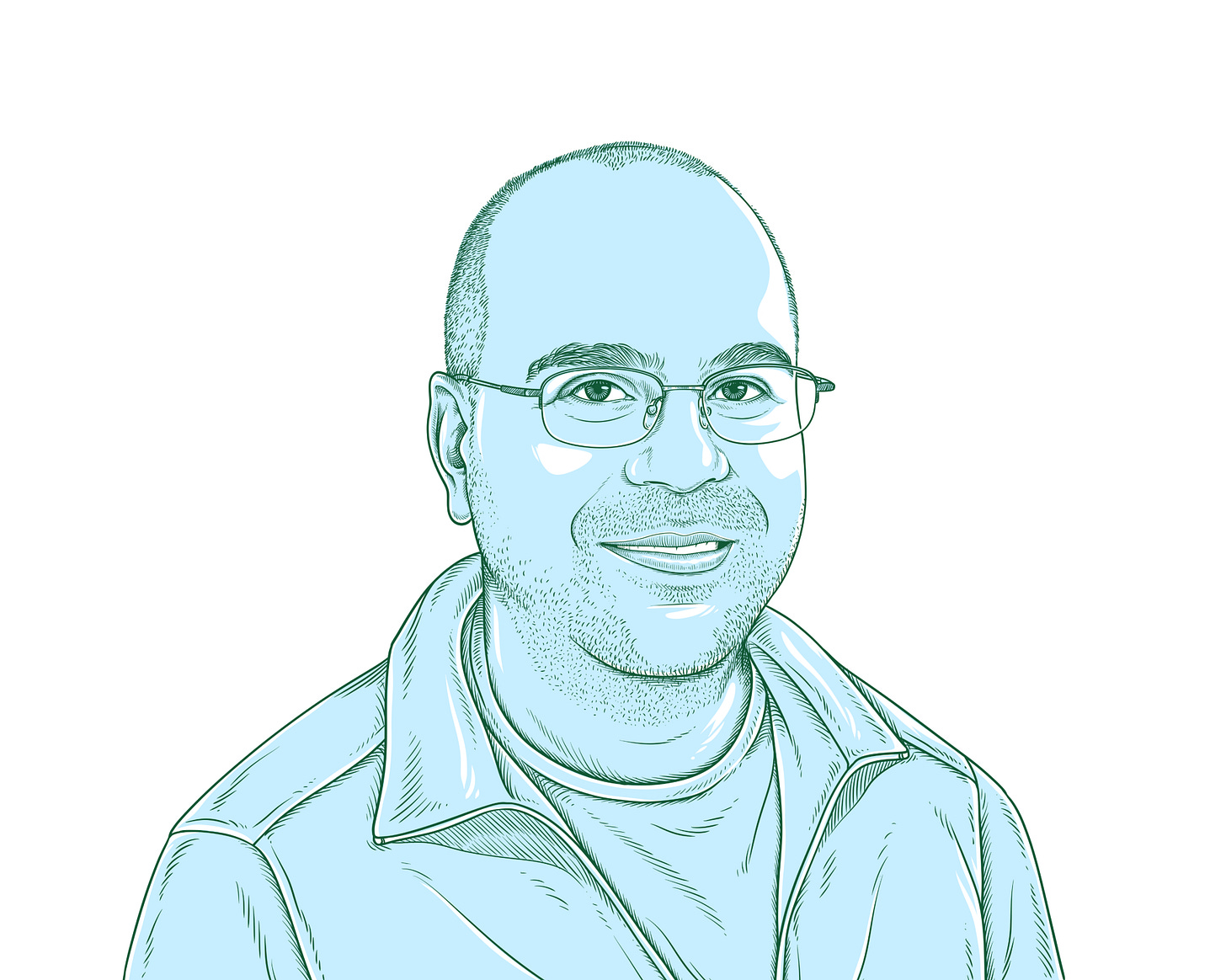 Ted Brookings, Staff Bioinformatics Scientist, in a line-drawn portrait