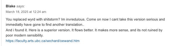 Screenshot of chat from "Blake" (text quoted below)