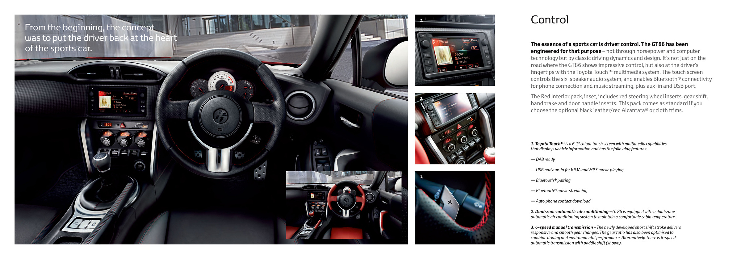 Toyota GT86 2013 UK brochure interior