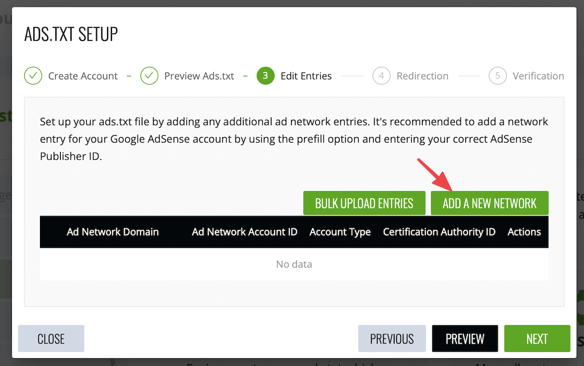 15 Ezoic ads.txt agregar network