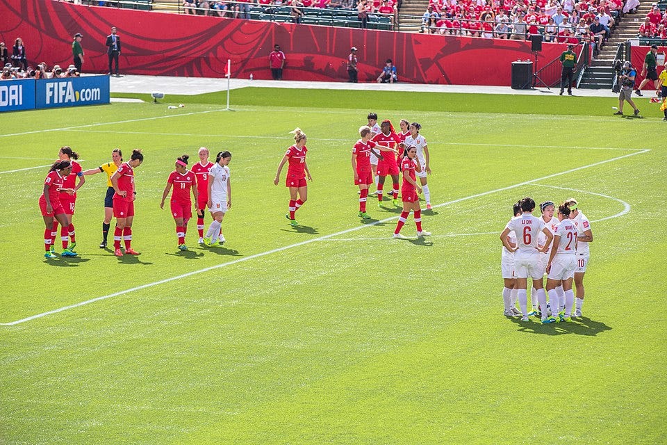 Canada facing China in the opening match of the 2015 Women's World Cup