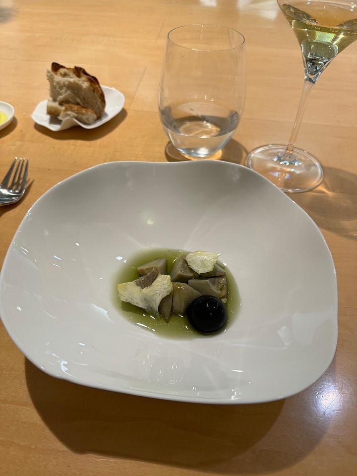 Slow cooked egg and Artichoke