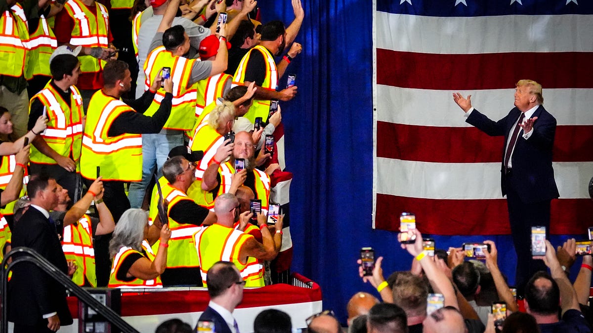 Trump stumps for PA Republicans in appearance at Mack Trucks
