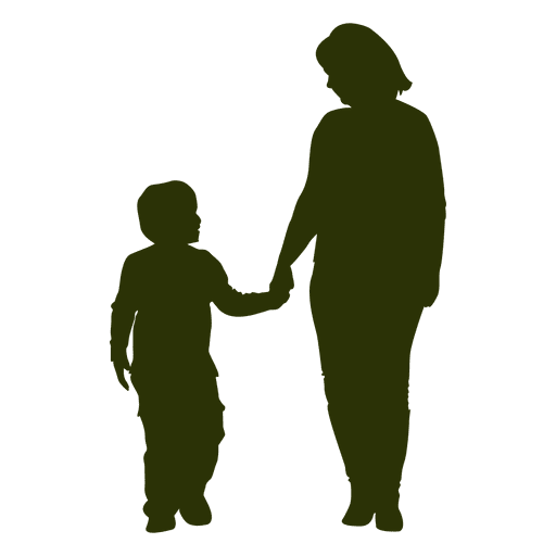 Diseño PNG Y SVG De Silueta De Madre E Hijo Para Camisetas