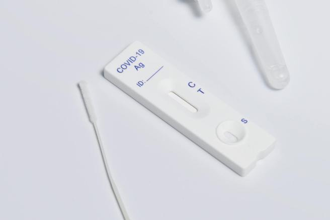 close up of a rapid antigen test kit