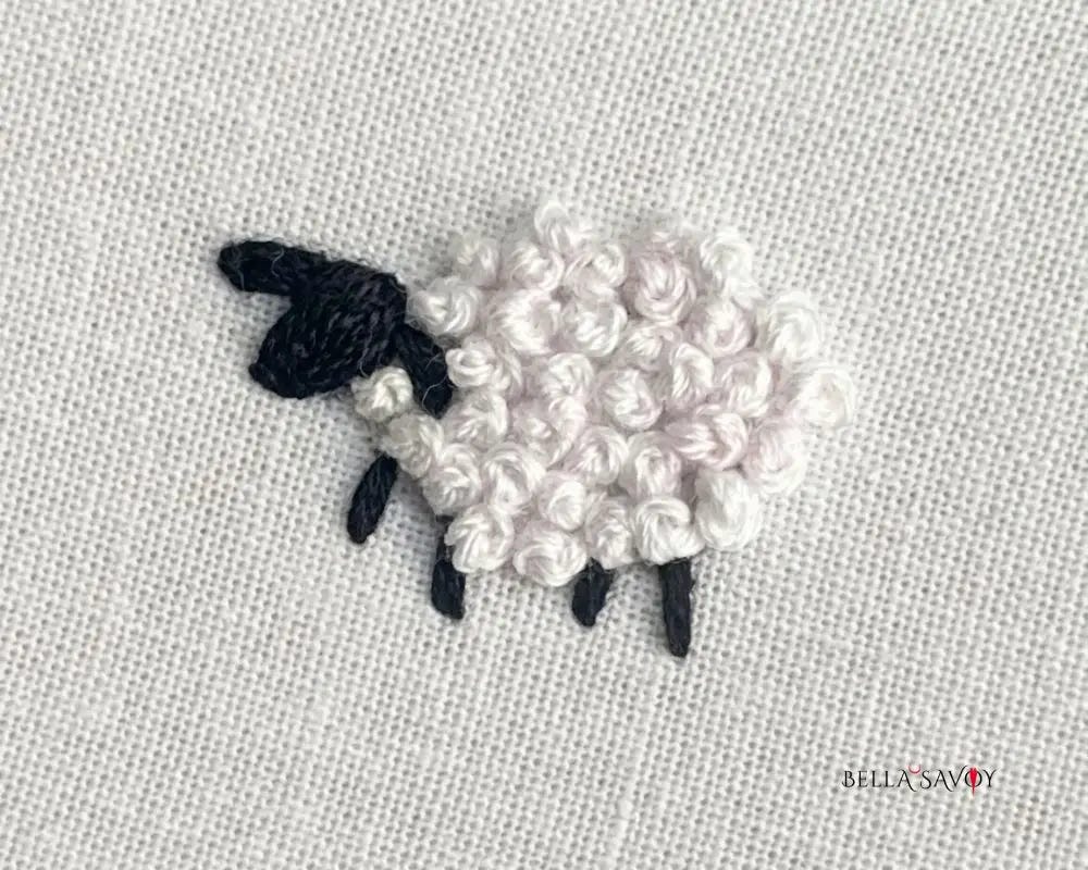 French Knot Tutorial 29 little lamb embroidery made with french knots
