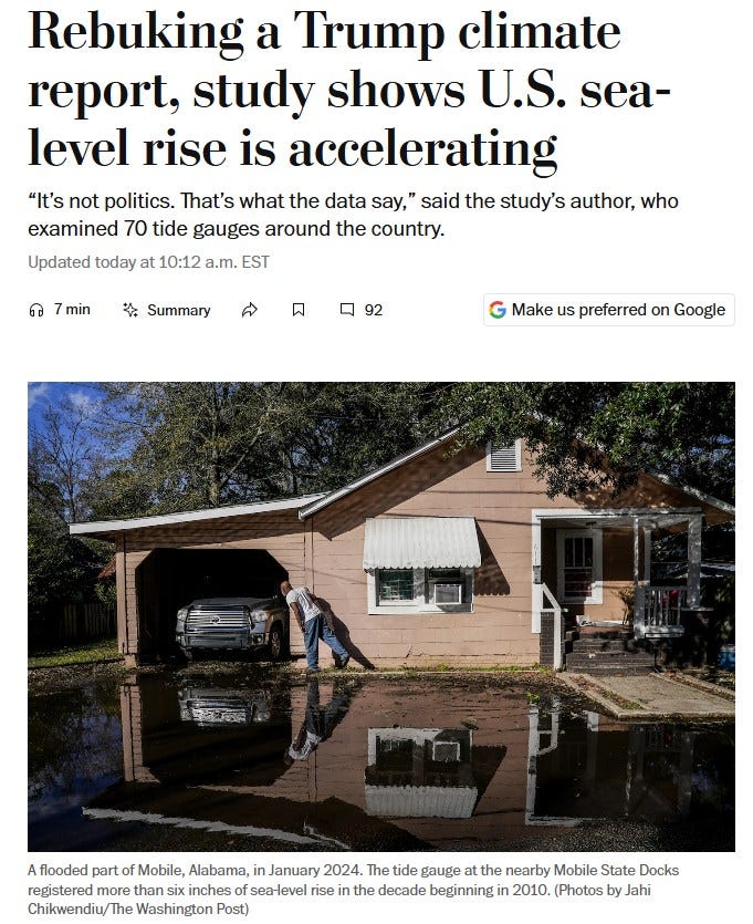 Rebutting a Trump report, study shows U.S. sea-level rise is accelerating
“It’s not politics. That’s what the data say,” said the study’s author, who examined 70 tide gauges around the country.