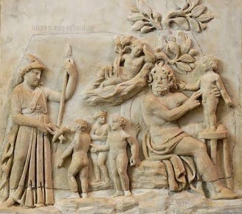 The Roman goddess Cura gathered clay & began to shape it in her image - she  asked Jove to give the shape life, he did & Saturn ruled it be called Homo