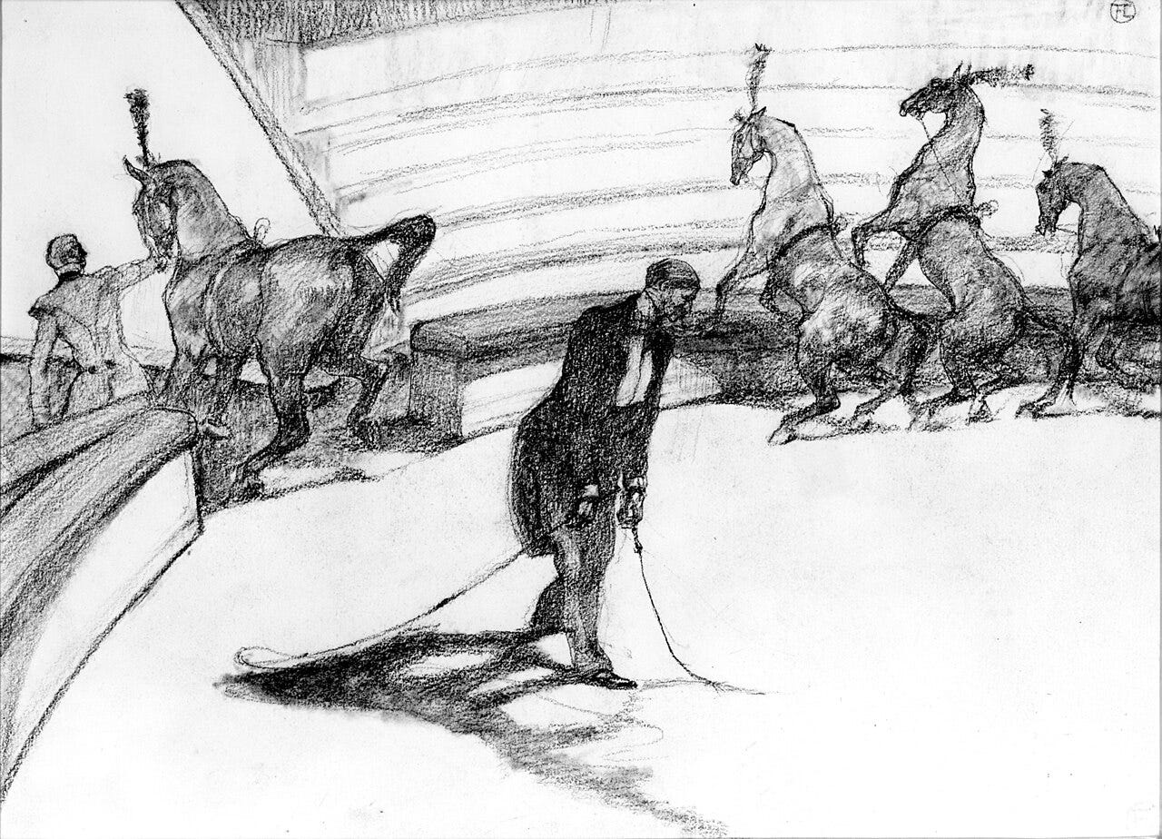 Toulouse Lautrec circus drawing At the Circus Free Horses Toulouse Lautrec circus drawing At the Circus Free Horses