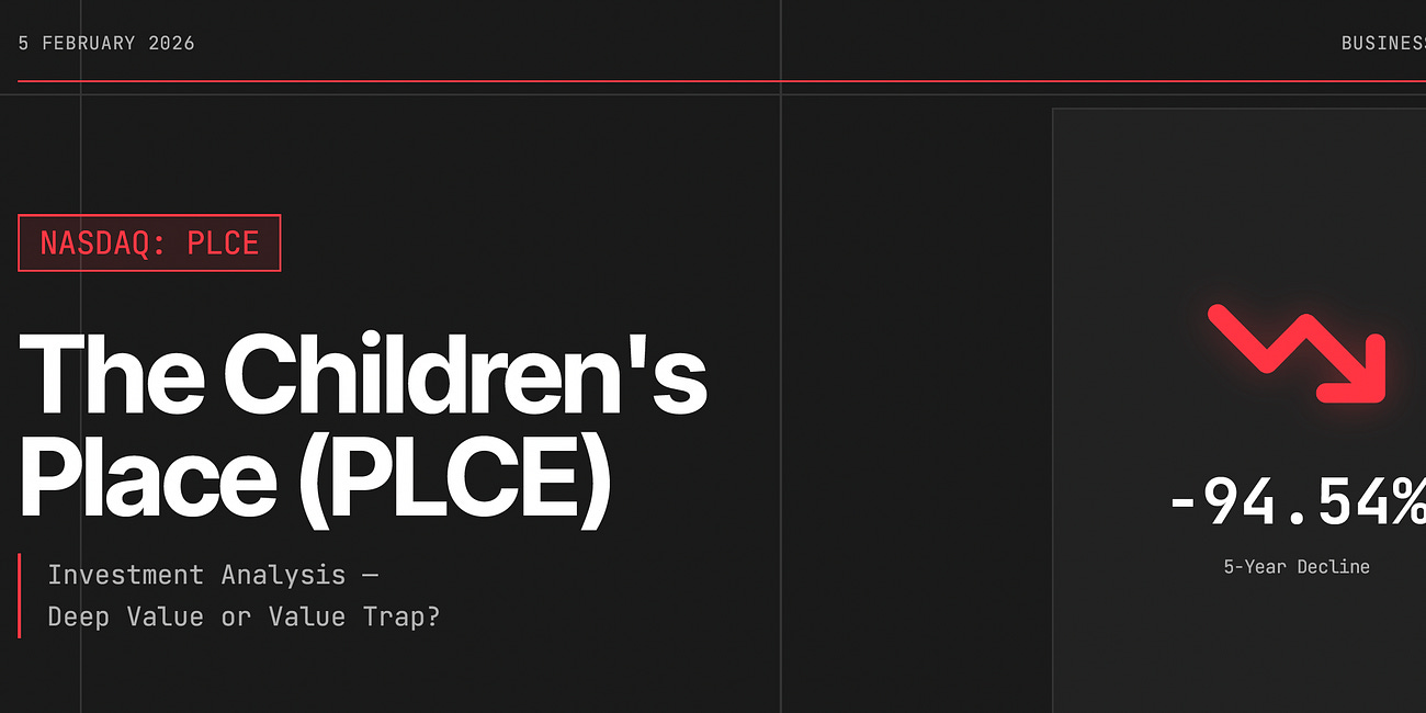 The Children's Place: A $90 Million Bet on a Company That Used to Be Worth $2 Billion (NYSE: PLCE)