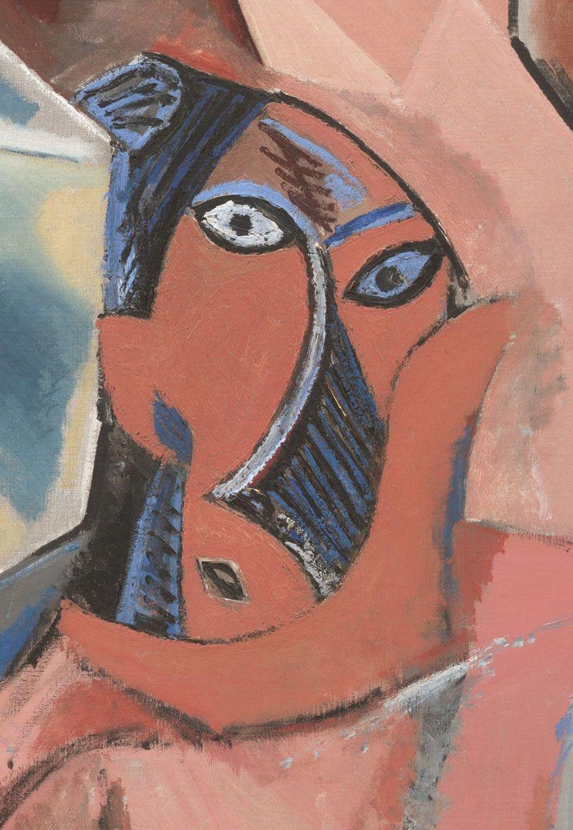 Demoiselles d'Avignon detail figure Demoiselles d'Avignon detail figure