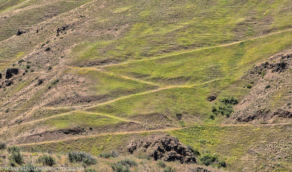 Steep switchbacks on the Idaho side of Brownlee Dam Steep switchbacks on the Idaho side of Brownlee Dam