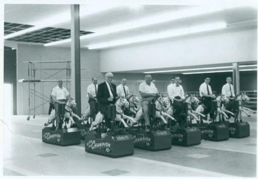 Meijer is celebrating its beloved penny pony, Sandy’s, on its 62nd birthday. This milestone dates back to the grand opening of Thrifty Acres, the first Meijer supercenter, on June 5, 1962. (Courtesy of Meijer)