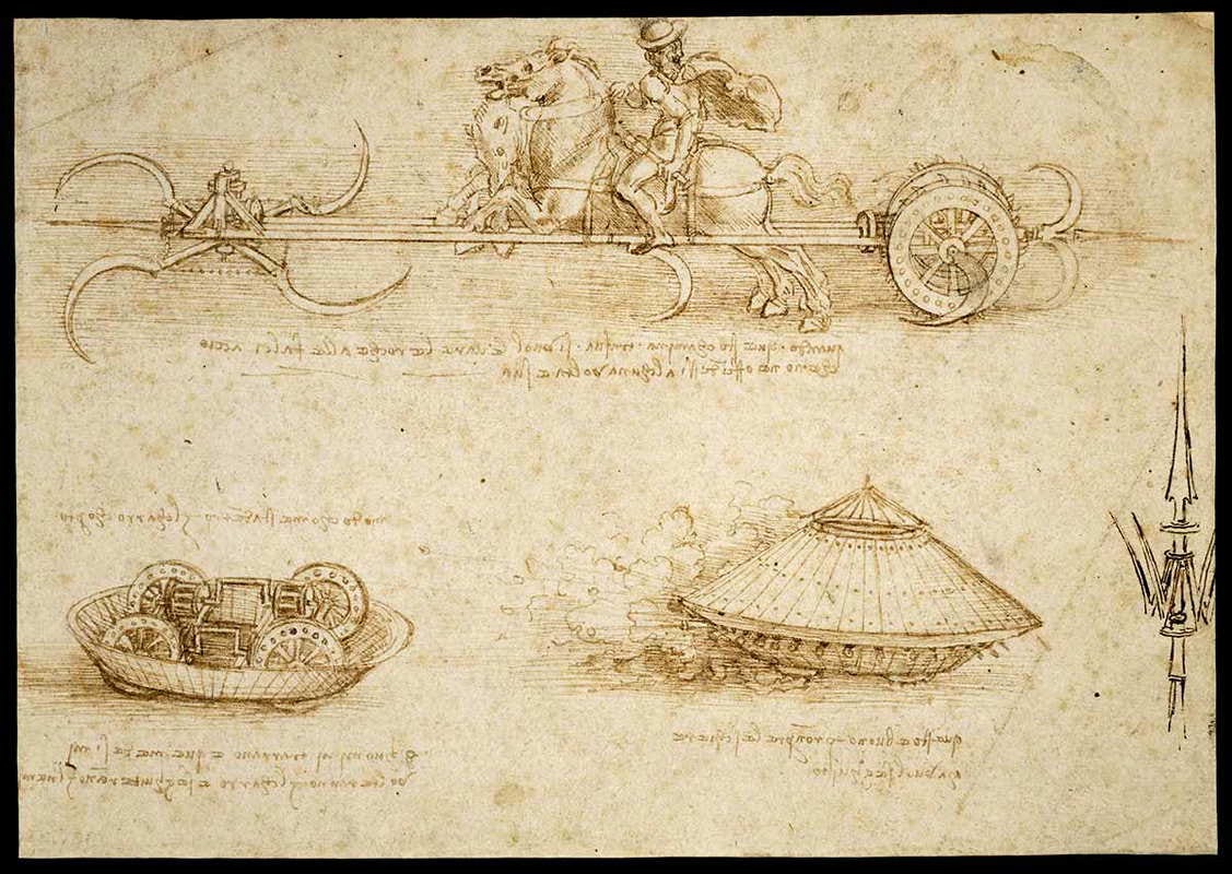 leonardo da vinci notebook armoured car tank
