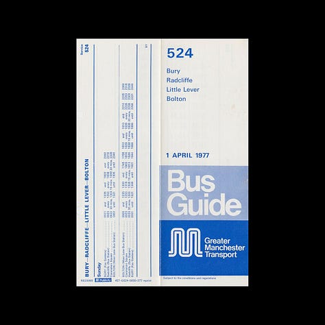 Kenneth Hollick's 1974 logo for Greater Manchester Transport.