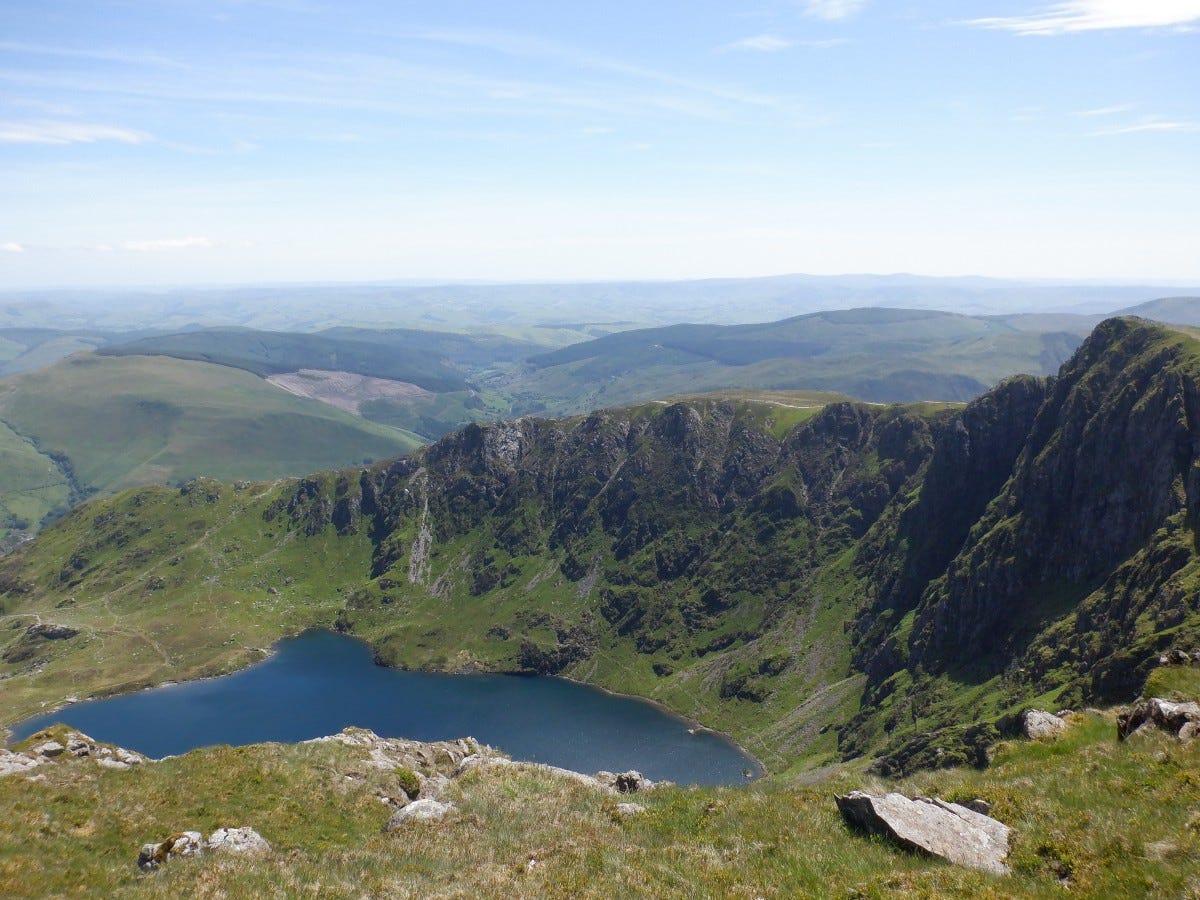 View from Cadair Idris over Llyn Cau