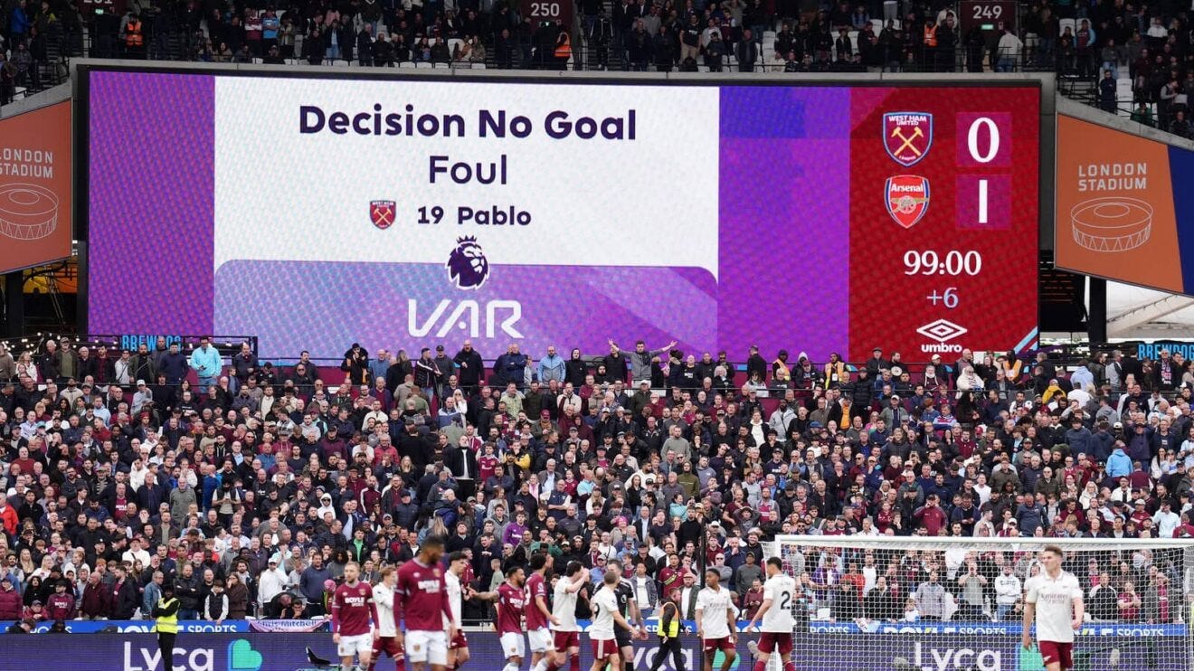 Arsenal v West Ham: Former Prem official proposes 'law change' which  could've changed title race