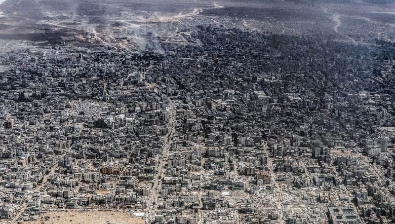 Gaza destroyed - aerial photo