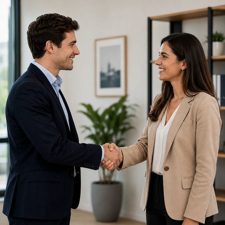 DALL-E 2 vs. GPT Image 2 images of a woman and man shaking hands