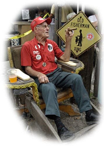 James Luznar seated at Jimbos on Virginia Key on April 6, 2013.