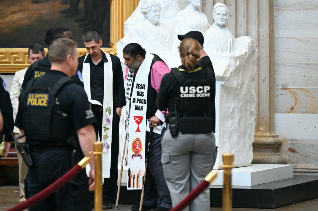 Activist pastor who has criticized Trump arrested while praying inside ...
