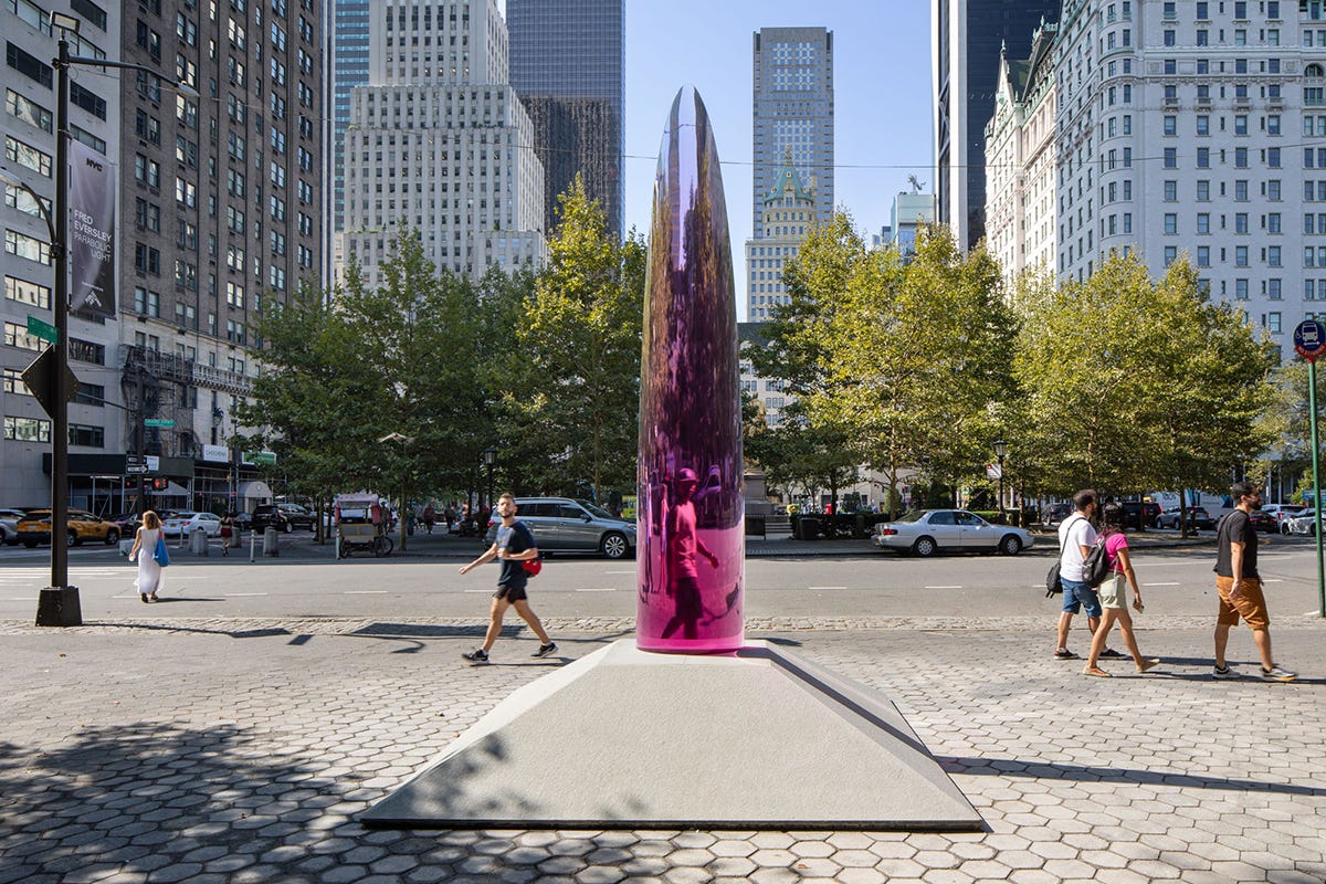 Sculpture by Fred Eversley Public Art Fund. Sculpture by Fred Eversley Public Art Fund.