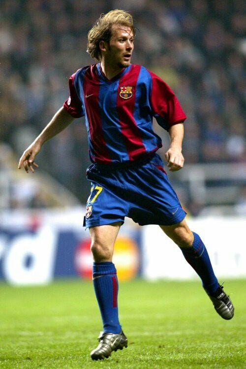 Gaizka Mendieta of Barcelona in 2002.