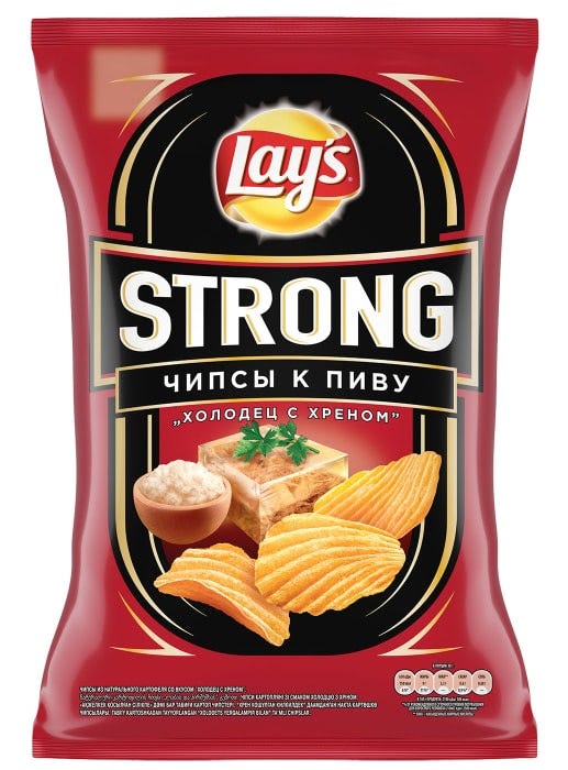 Чипсы Lays Strong Холодец с Хреном 145г - купить с доставкой в Vprok.ru  Перекрёсток по цене 0.00 руб.