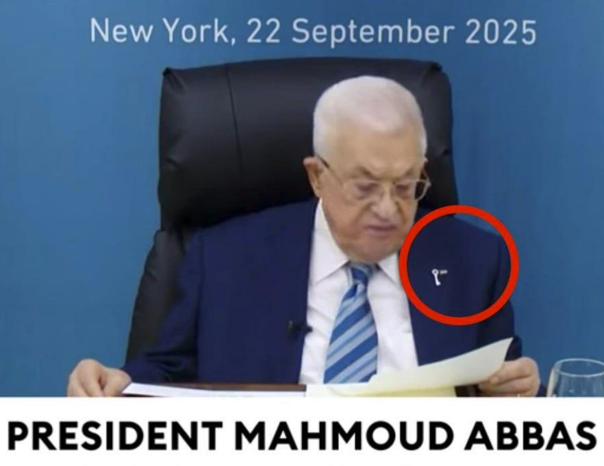 May be an image of 1 person and text that says 'New York, 22 September 2025 PRESIDENT MAHMOUD ABBAS'