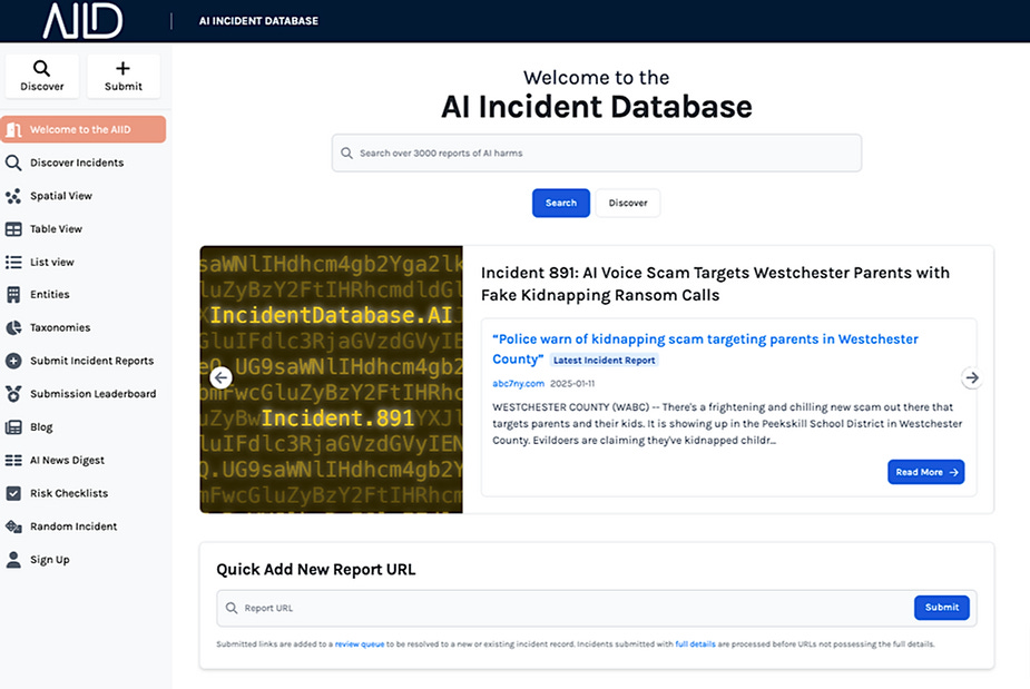 AI incident database