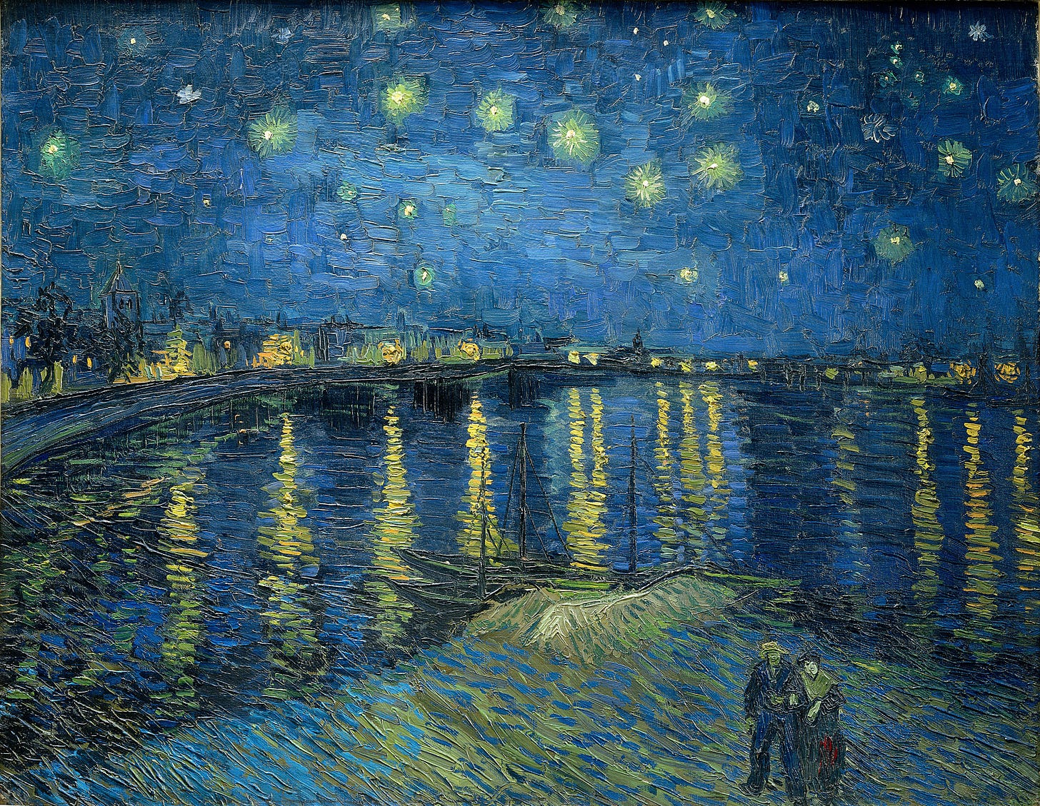 梵谷《隆河星夜》|來源:Wikimedia Commons / Musée d’Orsay(公有領域) 梵谷《隆河星夜》|來源:Wikimedia Commons / Musée d’Orsay(公有領域)