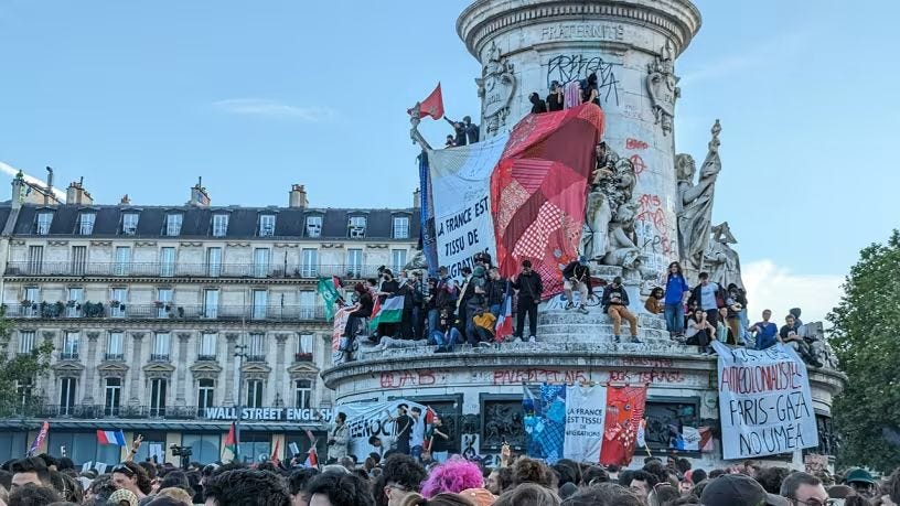 The French celebrate their elections in the traditional style - disturbing the peace and destruction of public property