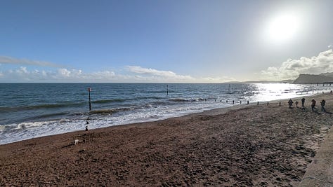 The view from my writing room and the Devonshire coast