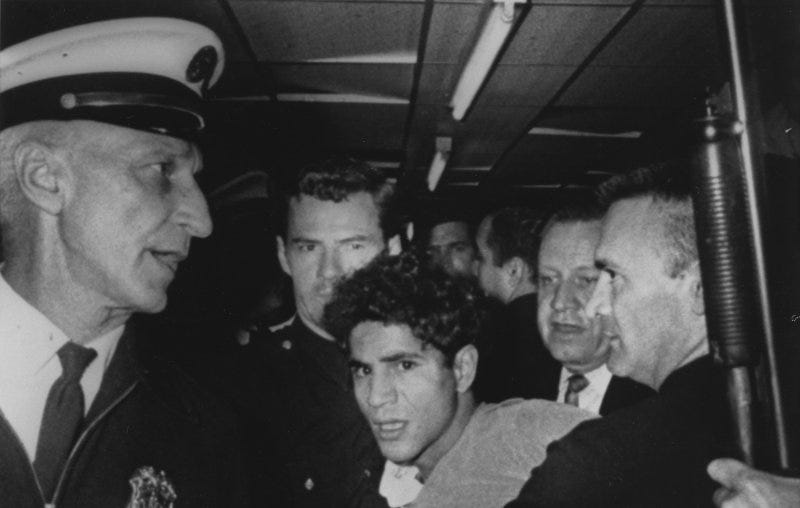 Sirhan Bashira Sirhan is taken into custody following the shooting of Sen. Robert Kennedy on June 5, 1968 in Los Angeles. (UPI Photo/Ron Bennett/Files)